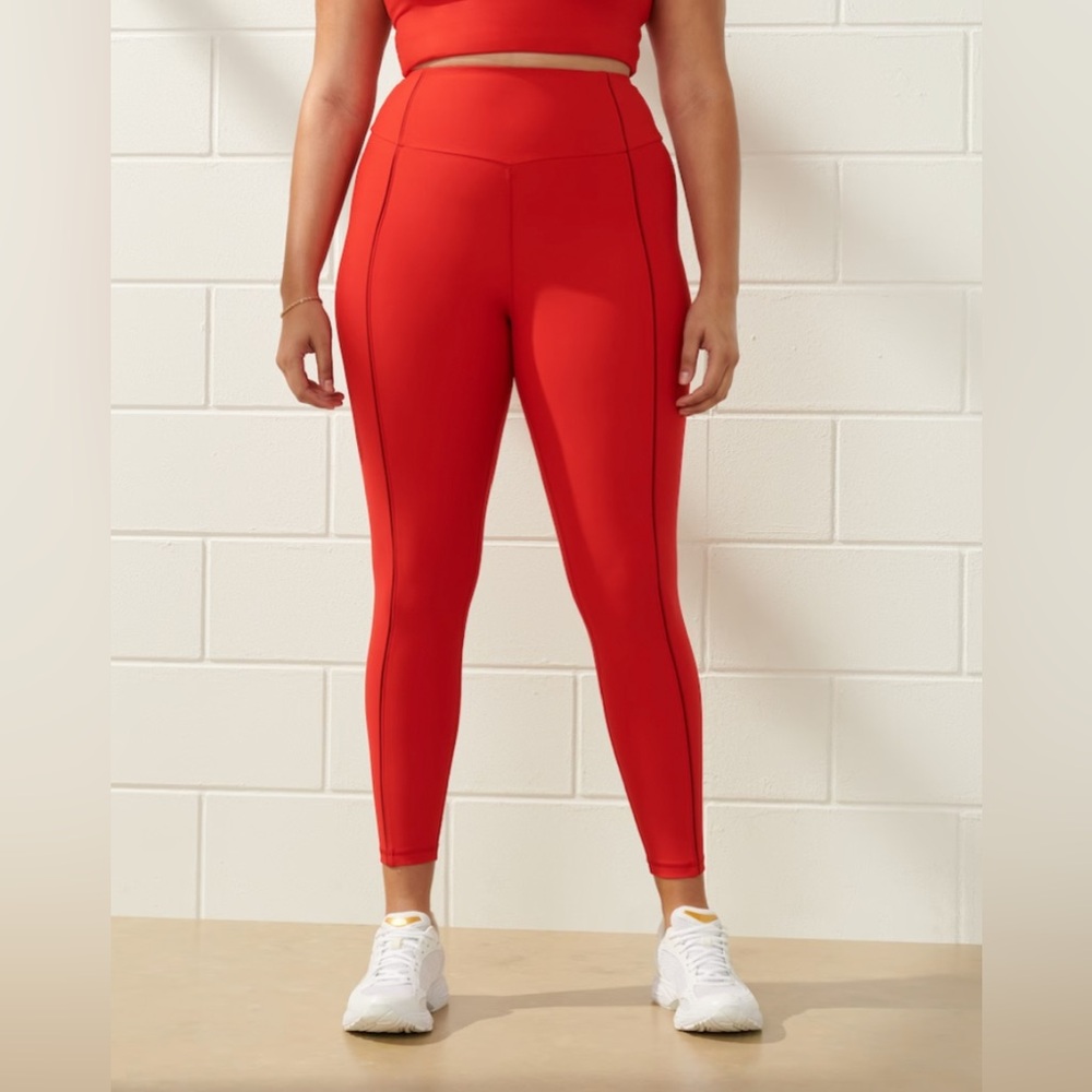 Abercrombie & Fitch YPB Red Leggings Piping Athletic XS